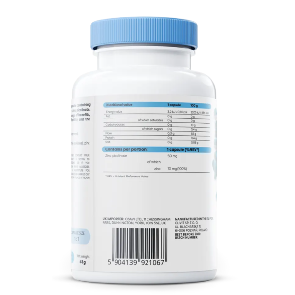 OSAVI Zinc Picolinate 50 mg – Tsinkpikolinaat, 120 vegan kapslit 2