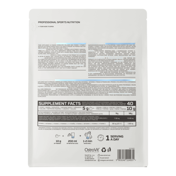 OSTROVIT Hüdrolüüsitud kollageen + C-vitamiin, 400g 3