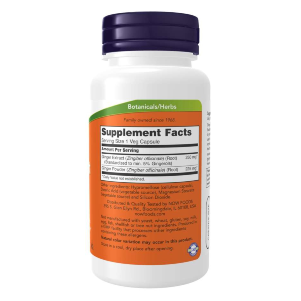 NOW FOODS Ingverijuure ekstrakt 250mg, 60 kapslit 1