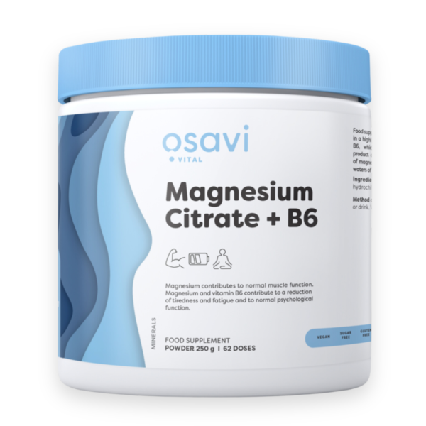 OSAVI Magneesiumtsitraat + B6 vitamiin, 250g