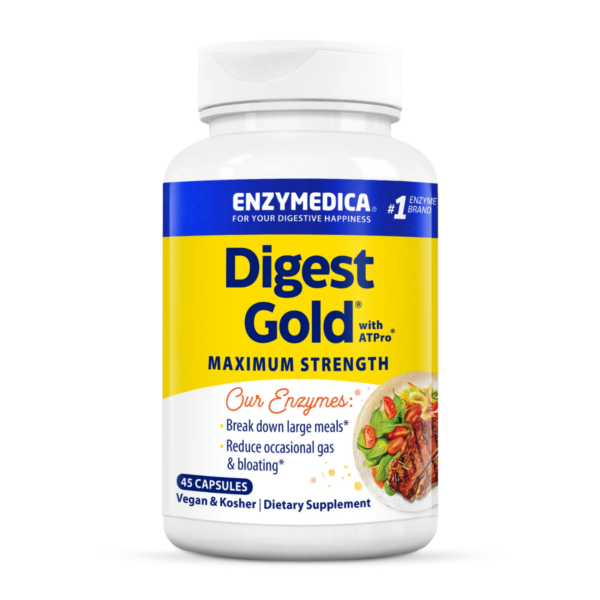 ENZYMEDICA DIGEST GOLD ATPro, Tugevatoimelised seedeensüümid, 45 kapslit