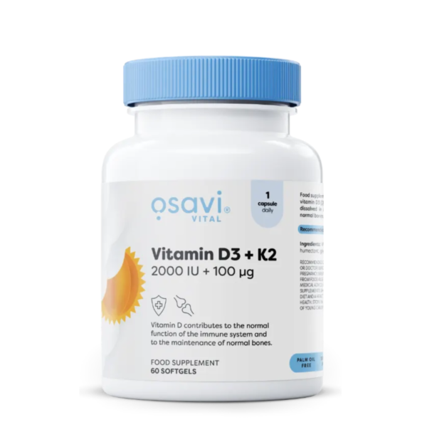 OSAVI D3+K2 vitamiin 2000IU+100µg 60 kapslit 1