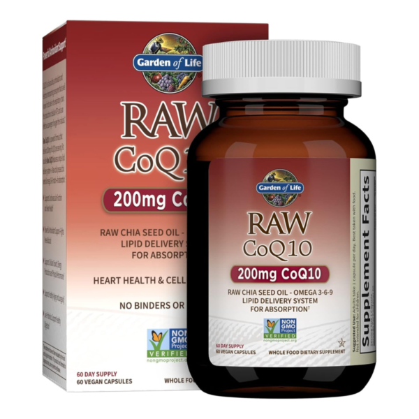 GARDEN OF LIFE Raw CoQ10 200mg - Puhas CoQ10 kompleks, 60 taimset kapslit 2