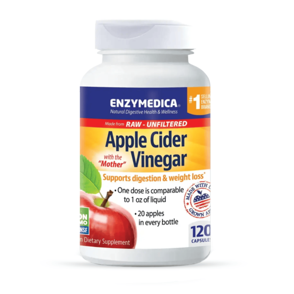 ENZYMEDICA Apple Cider Vinegar - Looduslik Õunasiidriäädikas, 120 kapslit